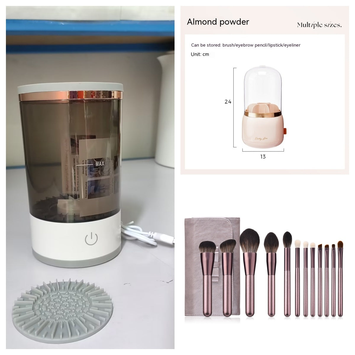 Portable Electric Makeup Brush Cleaner Machine With USB Charging